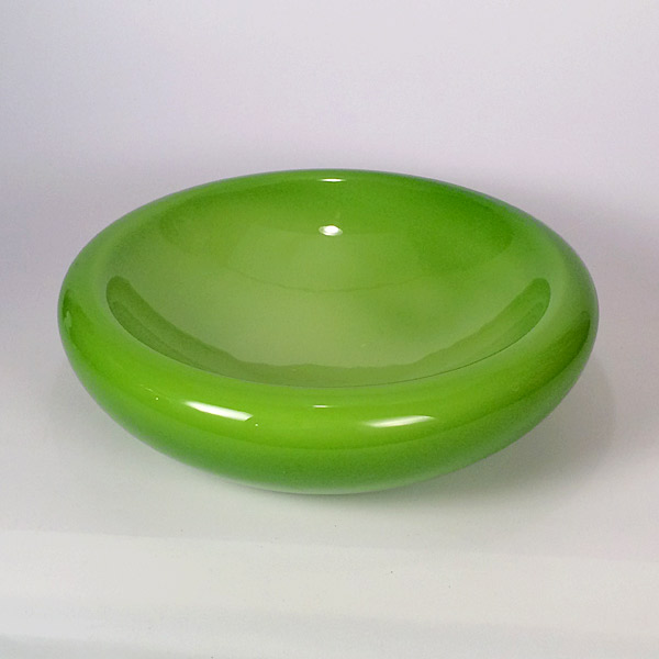 Apple Green Double Walled Case Glass Centerpiece Bowl