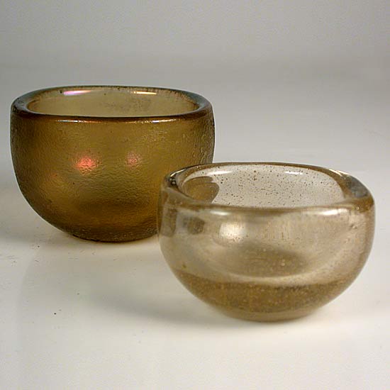 Art Glass Bowls by Carlo Scarpa For Venini Murano Italy