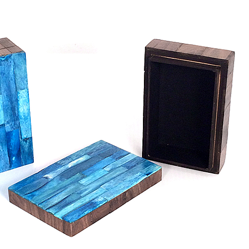 Turquoise Bone and Rosewood Clad Dresser Jewellery Box