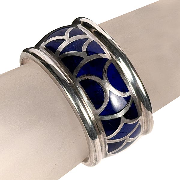 Superb Sterling Silver and Lapis Lazuli Cuff Bracelet