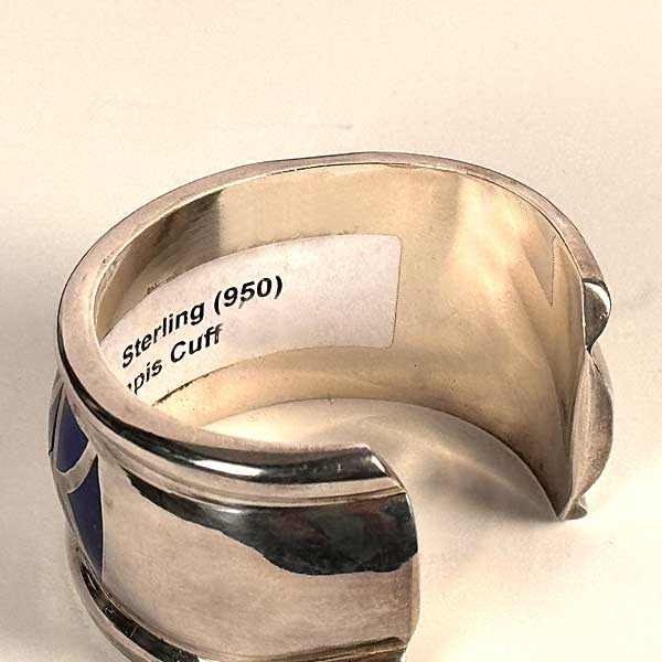 Superb Sterling Silver and Lapis Lazuli Cuff Bracelet