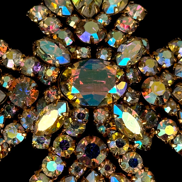 1950s Canada Sherman Aurora Borealis Rhinestone Brooch