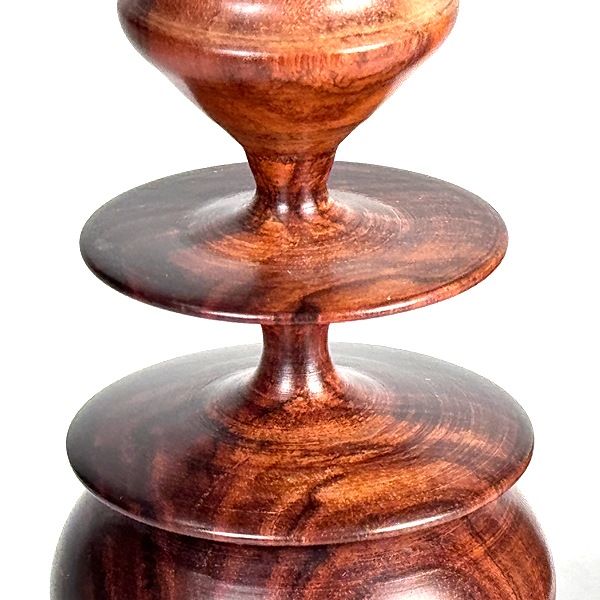 Modernist Turned Rosewood Candle Holders