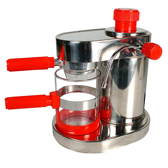 1980s Cherry Red & Chrome Cappuccino Espresso Coffee Maker