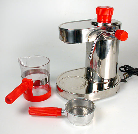 1980s Cherry Red & Chrome Cappuccino Espresso Coffee Maker