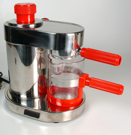 1980s Cherry Red & Chrome Cappuccino Espresso Coffee Maker