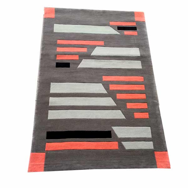 1980s Postmodern Geometric Wool Carpet Rug