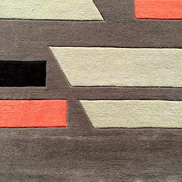 1980s Postmodern Geometric Wool Carpet Rug