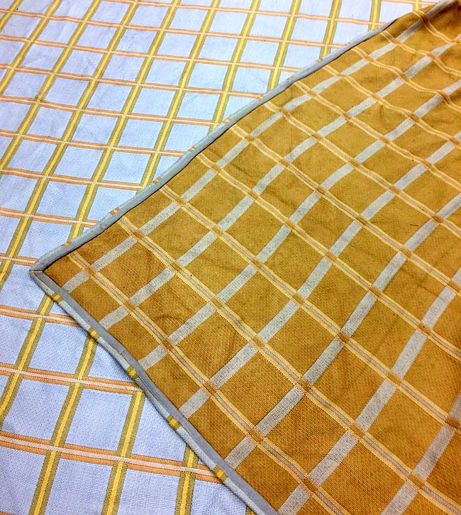 Stark Flatweave Carpet Rug Yellow Grid