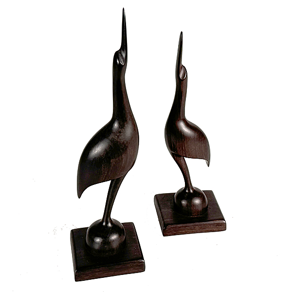 Mid-Century Modern Carved Ironwood Birds
