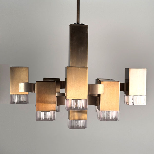 1960s Italy Cubic Chandelier by Gaetano Sciolari