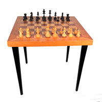Vintage Chess Set with Wooden Games Table