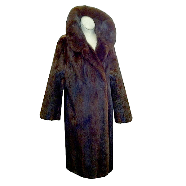 Vintage 1950s Chocolate Mink Fur Coat