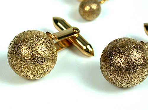 Vintage 1940s Gold Filled Sphere Ball Cufflinks Set