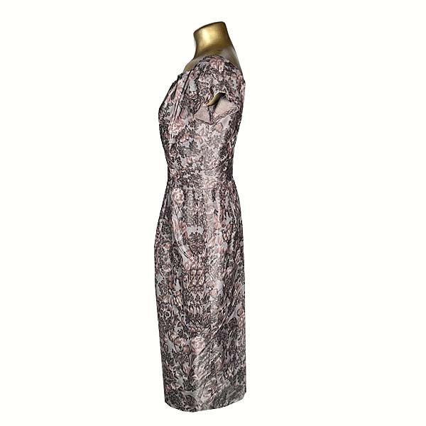 1950s Ceil Chapman Silk Draped Cocktail Dress