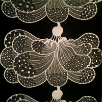 Fabric Black & White Floral Mod 2008 Cilla Ramnek for Ikea