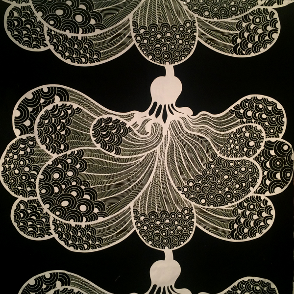 Fabric Black & White Floral Mod 2008 Cilla Ramnek for Ikea