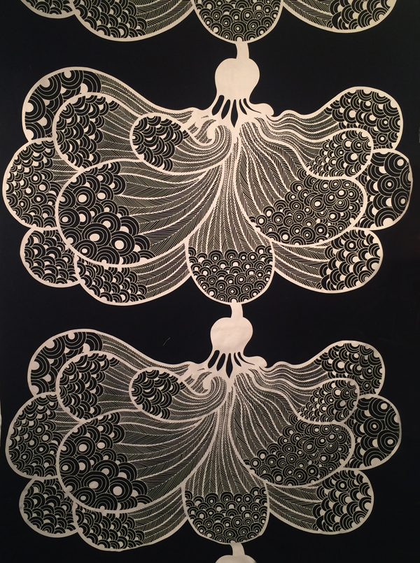 Fabric Black & White Floral Mod 2008 Cilla Ramnek for Ikea