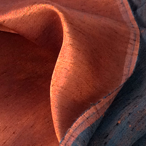 Two Tone Indigo Copper Rayon Fabric