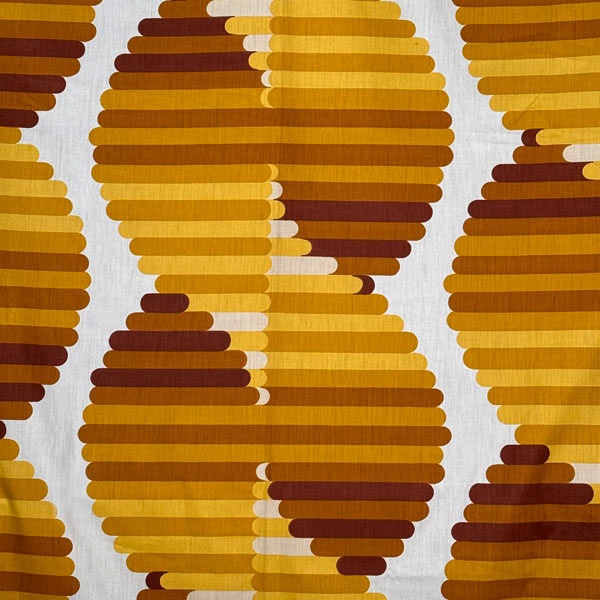 1970s Op Art Cotton Fabric Beehive Pattern