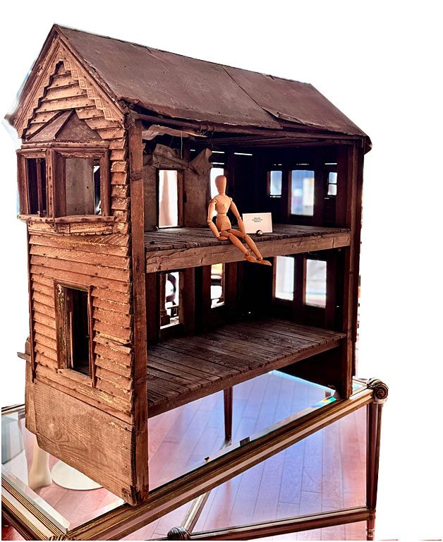 1860s USA Antique Wooden Clapboard Dollhouse