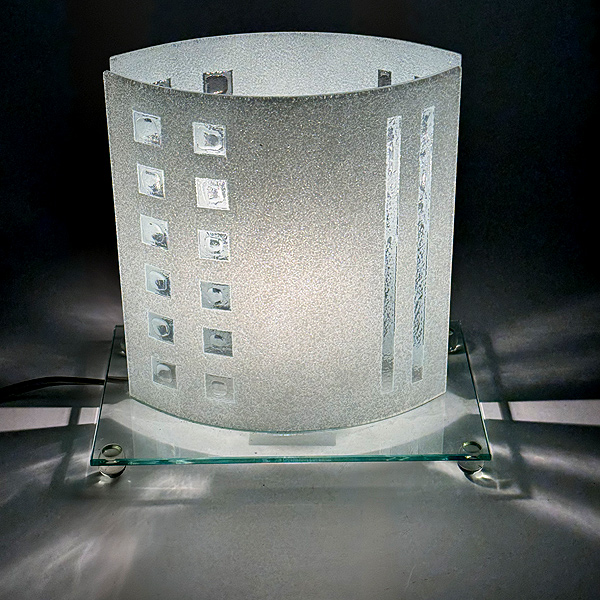 1990s Post Modern Curved Glass Lamp