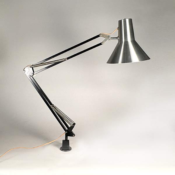 MCM 1960s Articulating Desk Lamp Brushed Aluminium
