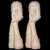 Mannequin Duo For Hats & Sunglasses, YSL, Vintage 1980s