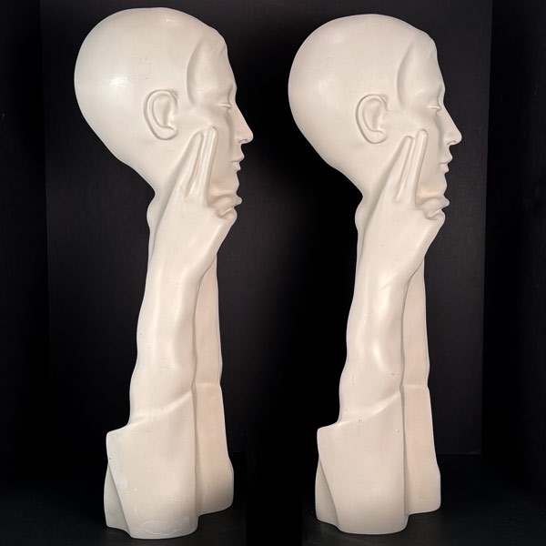 Mannequin Duo For Hats & Sunglasses, YSL, Vintage 1980s