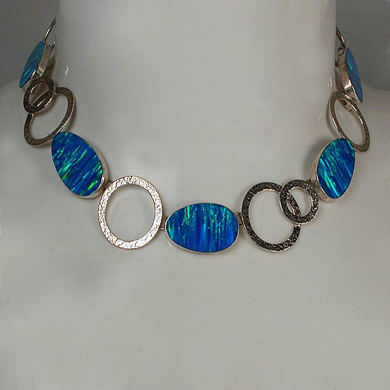 Sterling Silver Australian Opal Necklace