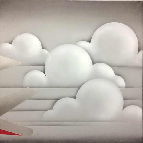 Painting of an Art Deco Airplane in Four Large Panels, 1980s Airbrushed, 4th Panel