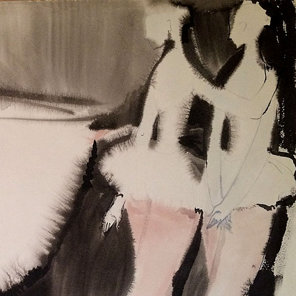 1960s Painting Pen & Ink on Paper Ballet Dancers