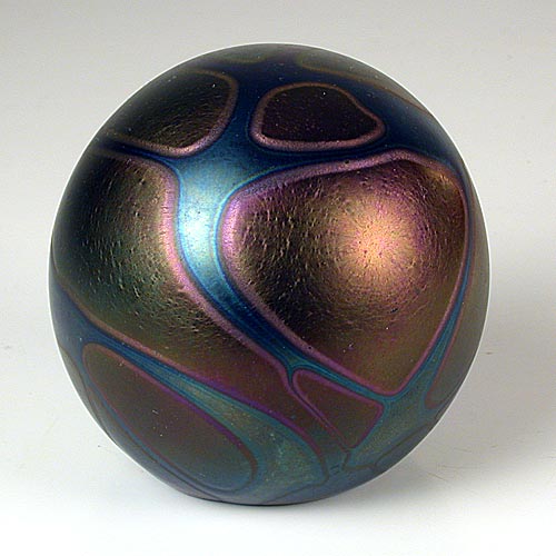 Phoenician Iridescent Art Glass Paperweight 1980s Malta