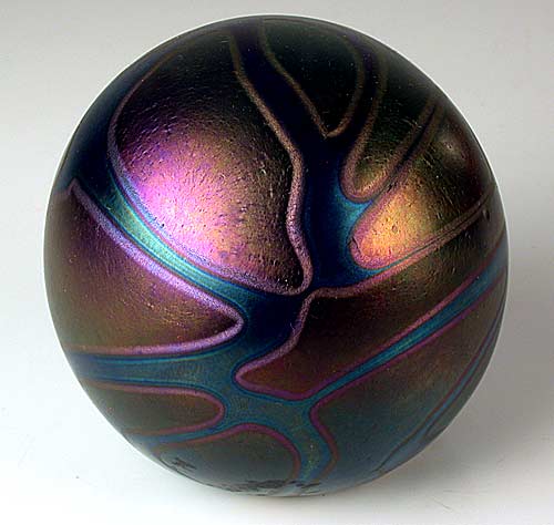 Phoenician Iridescent Art Glass Paperweight 1980s Malta