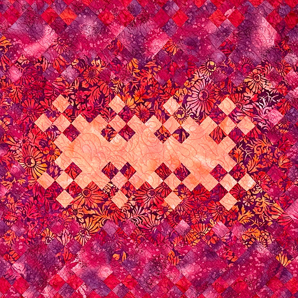 Jewel Toned Vintage Cotton Quilt Finely Pieced