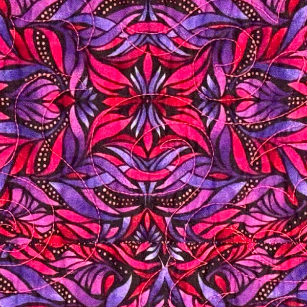 Jewel Toned Vintage Cotton Quilt Finely Pieced