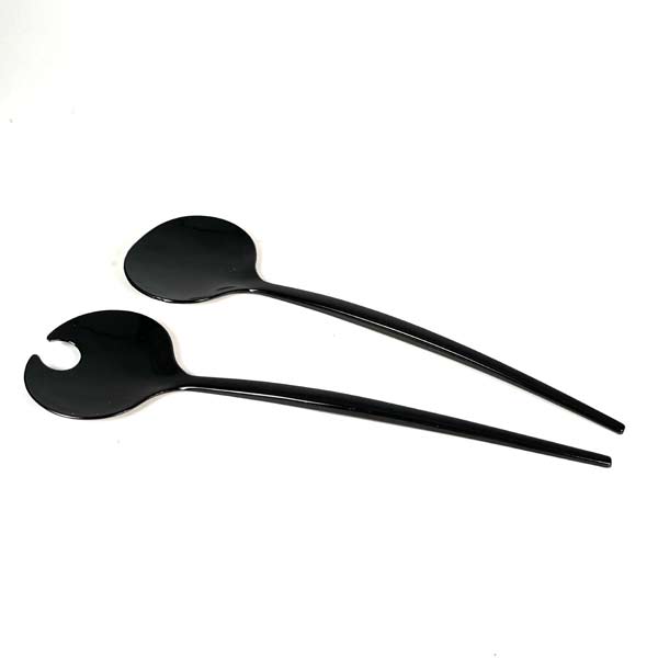 Black 1980s Modernist Salad Servers
