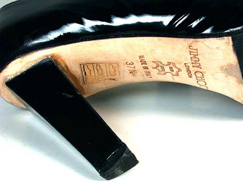 Jimmy Choo Peep Toe Black Patent Leather Pumps Shoes