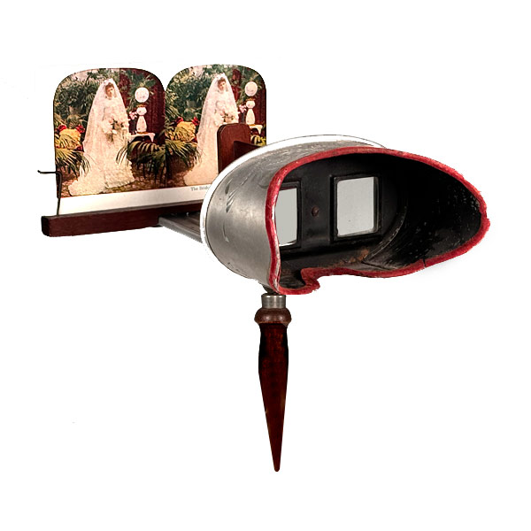 Antique Stereoscope 3-D Photograph Viewer with Cards