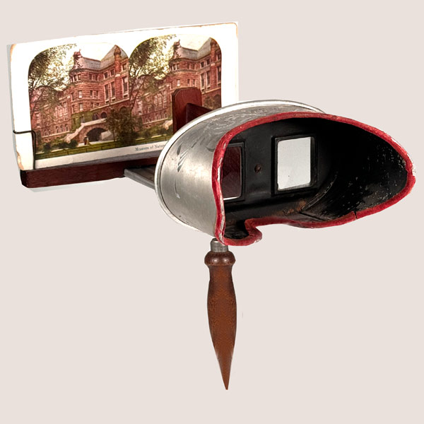 Antique Stereoscope 3-D Photograph Viewer with Cards