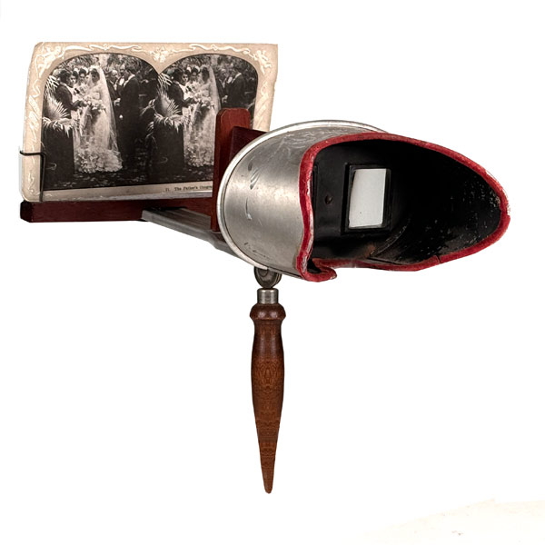 Antique Stereoscope 3-D Photograph Viewer with Cards