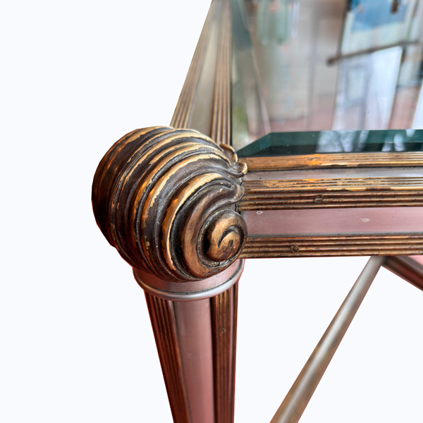 970s Hollywood Regency Styled Bronze and Steel Coffee Table