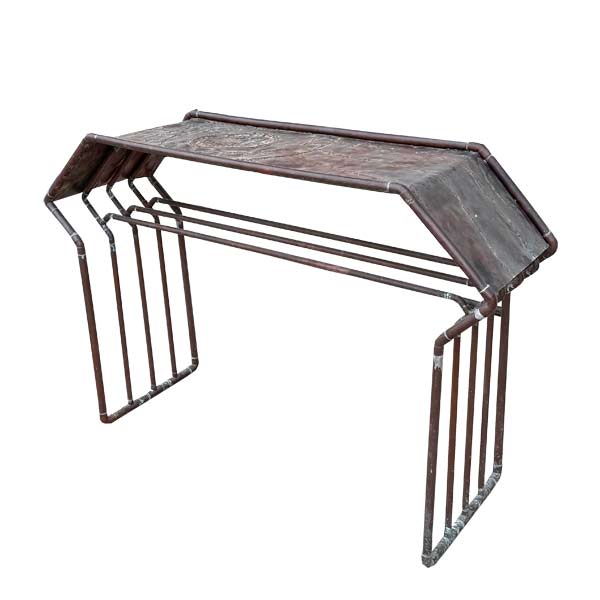 Console Table, Brutalist Welded Copper, 1990s Quebec