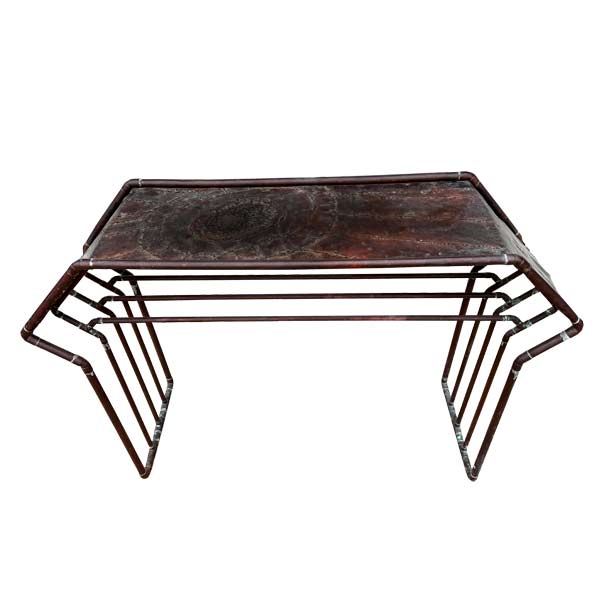 Console Table, Brutalist Welded Copper, 1990s Quebec