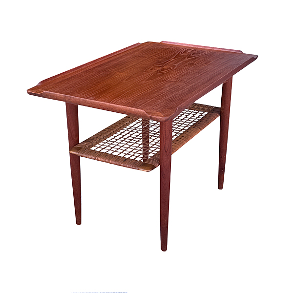 End Tables, Side Tables, Teak & Cane, Danish Modern, 1960s