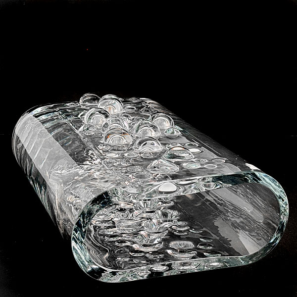 1960s Germany Op Art WMF Solid Crystal Glass Bubble Vase