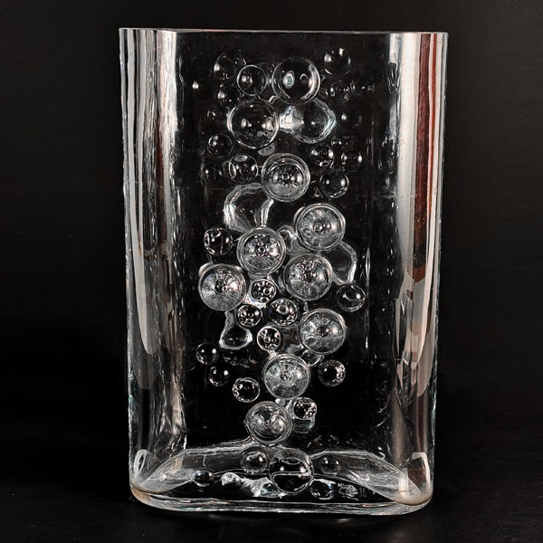 陶板 抽象ART vintage item 1960s Germany Op Art WMF Solid Crystal Glass Bubble Vase