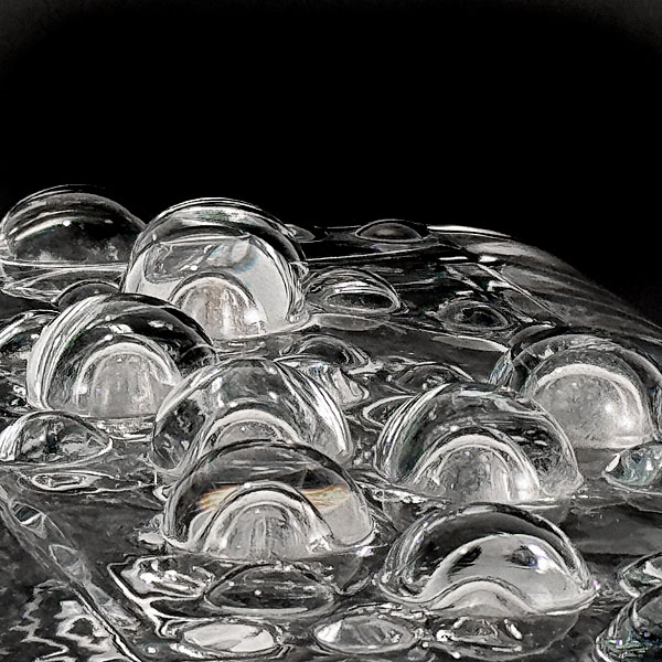 陶板 抽象ART vintage item 1960s Germany Op Art WMF Solid Crystal Glass Bubble Vase