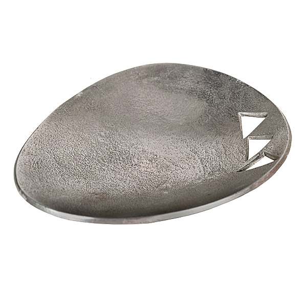 1980s Postmodern Textured Metal Bowl Vide Poche