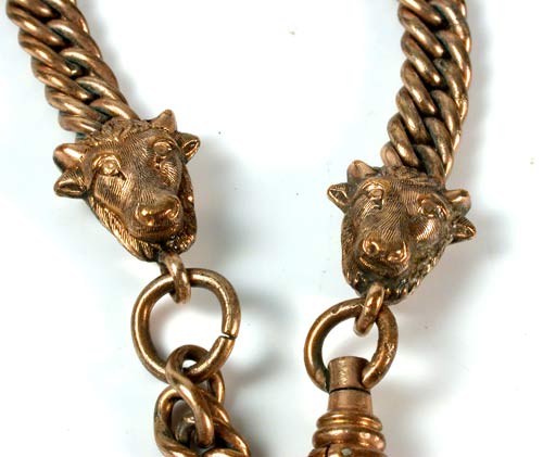 Antique Bull Head Striped Agate Watch Fob